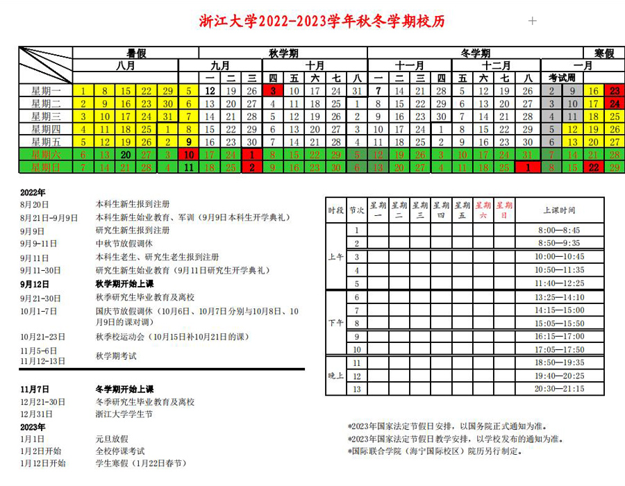 2023浙江大学寒假开始和结束时间 什么时候放寒假